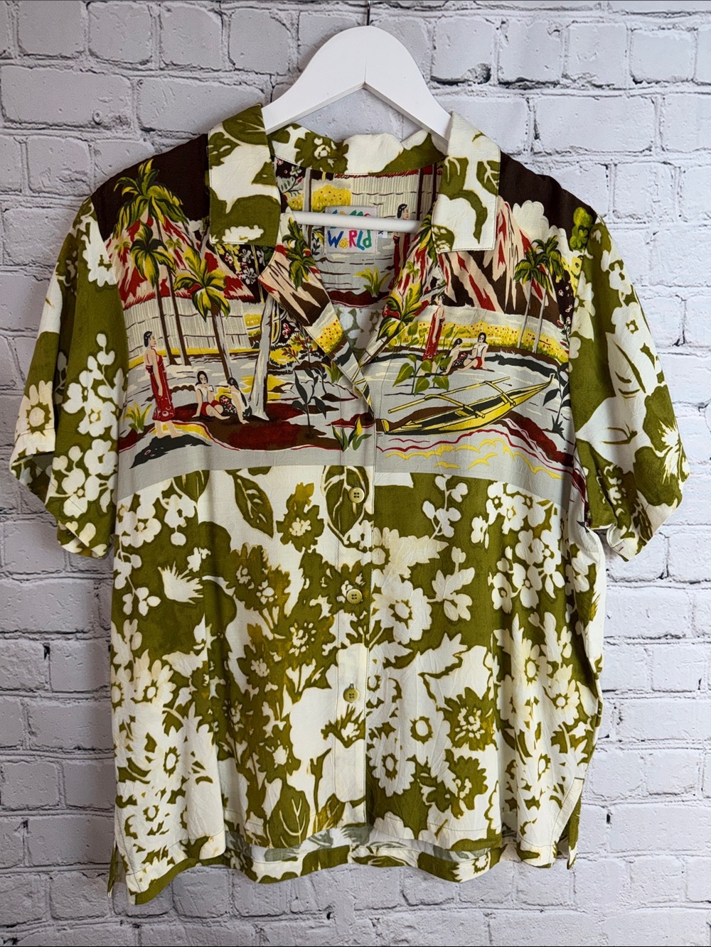 Vintage 90s JAMS WORLD Pape’ete Rayon Hawaiian Shirt XL Wearable Art